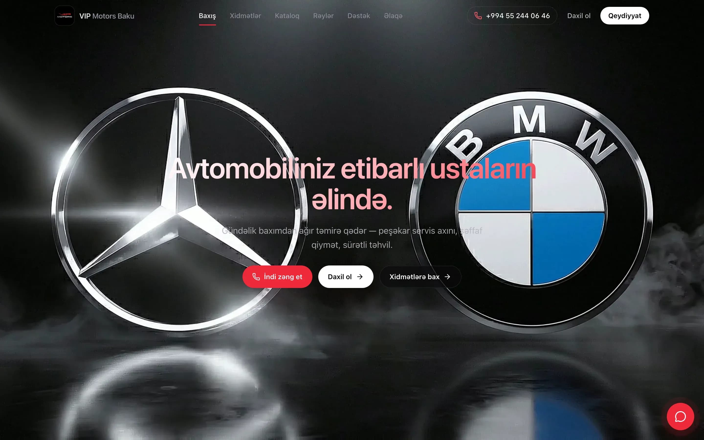 VIP Motors Baku homepage